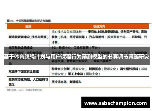 基于体育跳绳计划与用户课程行为预测模型的节奏调节策略研究